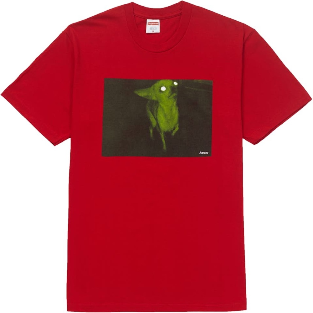Supreme Red Tee with Green Dog Graphic
